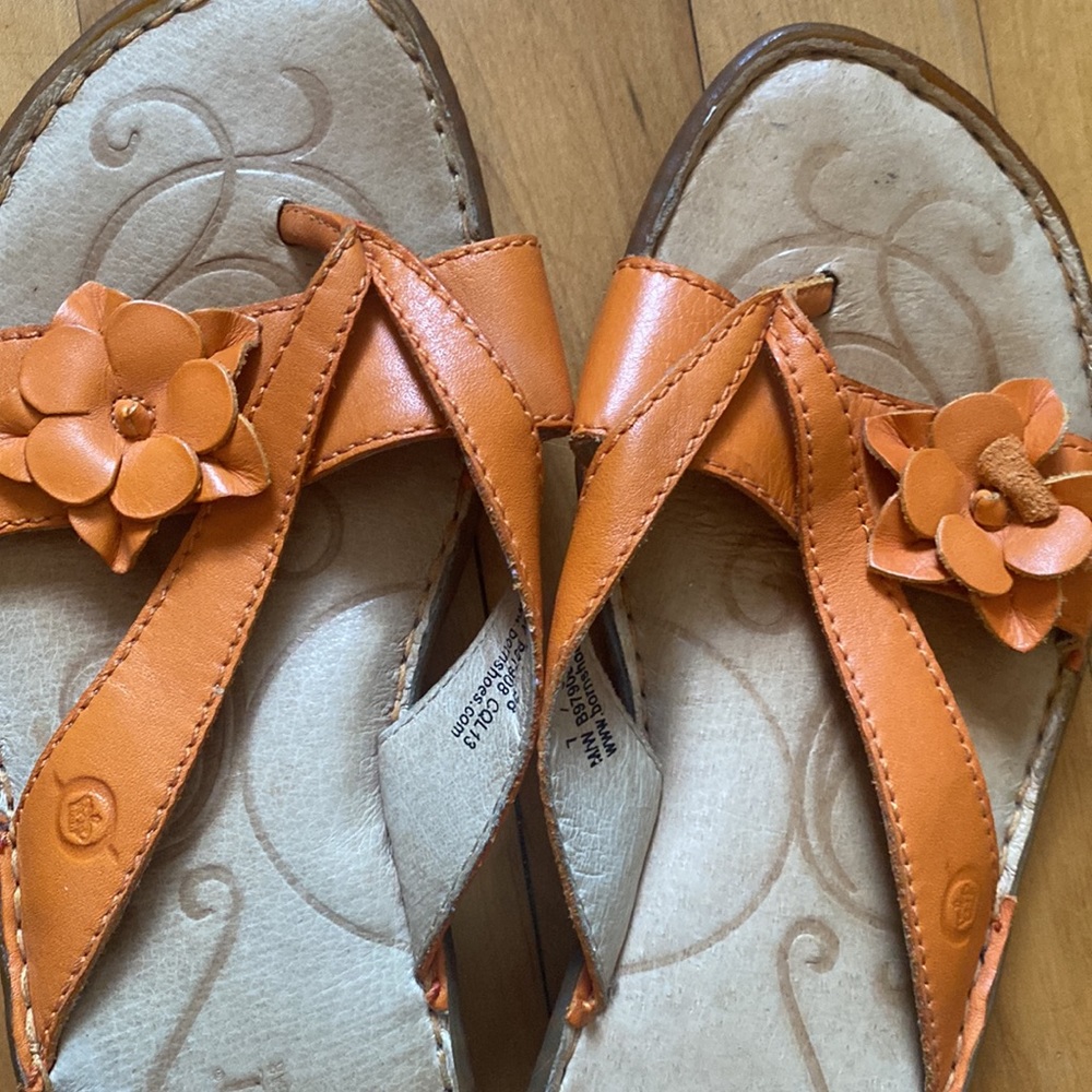 Born orange leather flipflops size 7 - Picture 3 of 4